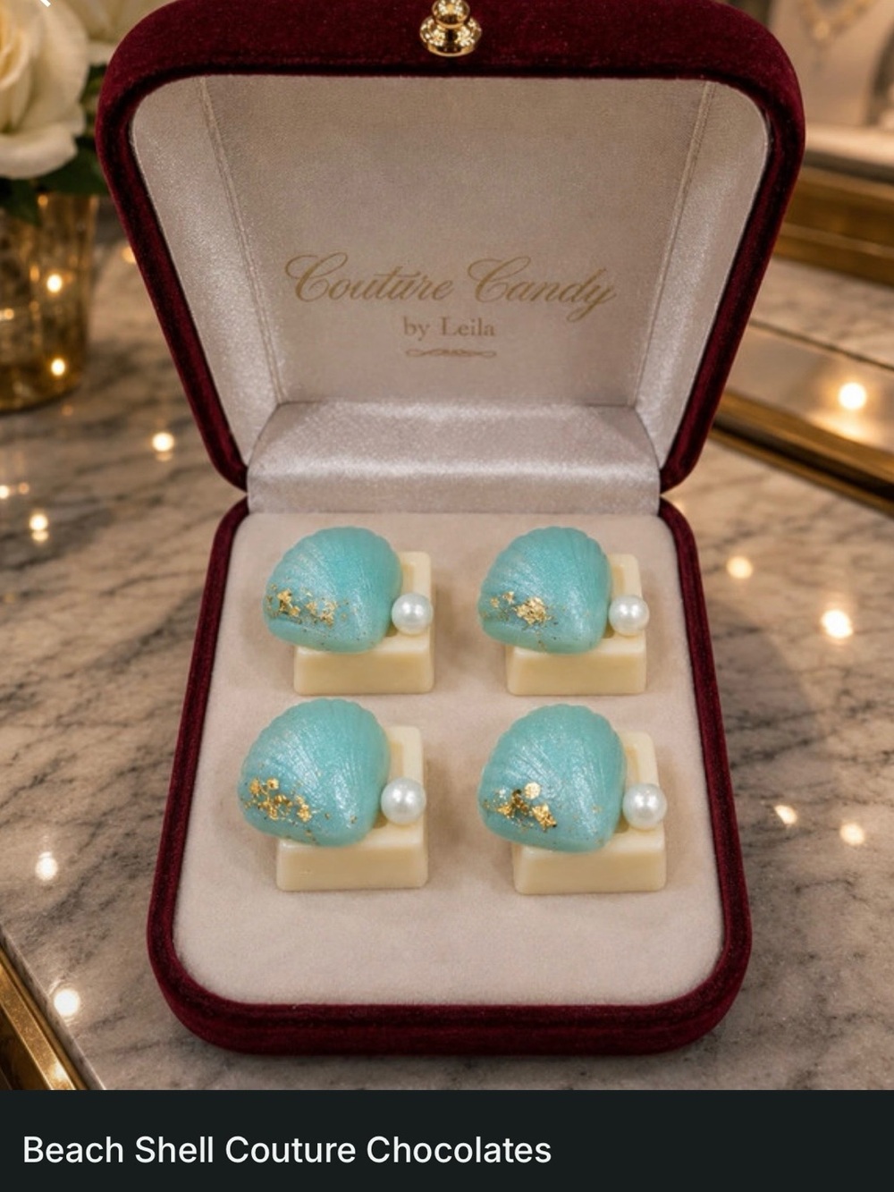 Couture Candy Tiffany Blue Shell Decorative Chocolates